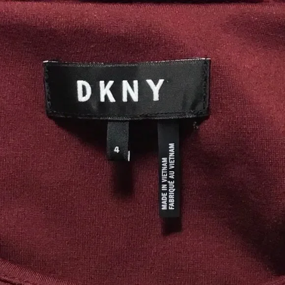 DKNY Burgundy Closet Staple Minimalist Classic Formal Sleeveless Dress Size 4 - Picture 4 of 9